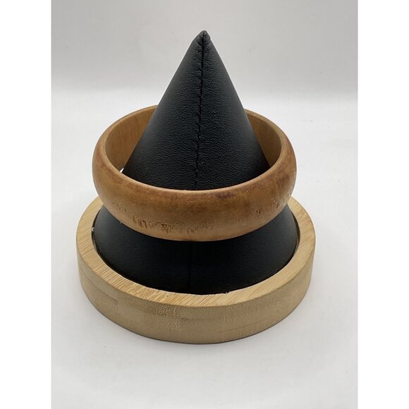 Handcrafted Natural Wood Bangle Bracelet - Picture 2 of 3